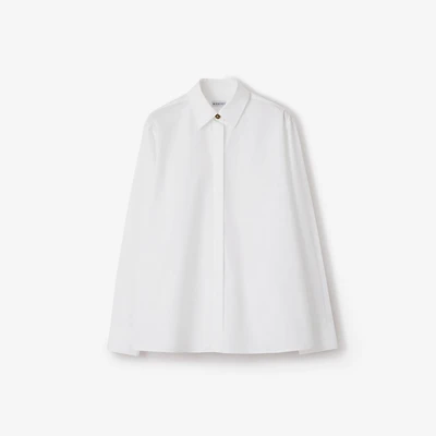 Oversized Cotton Poplin Shirt in Optic white - Women | Burberry® Official