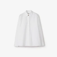 Oversized Cotton Poplin Shirt in Optic white - Women | Burberry® Official