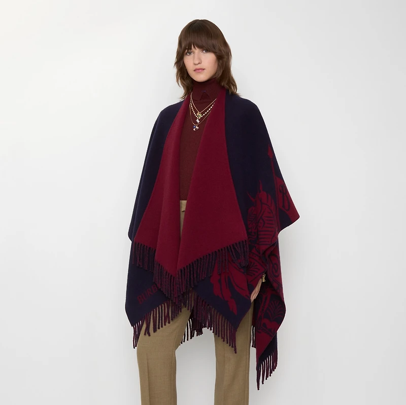 EKD Wool Cashmere Cape in Sash red | Burberry® Official