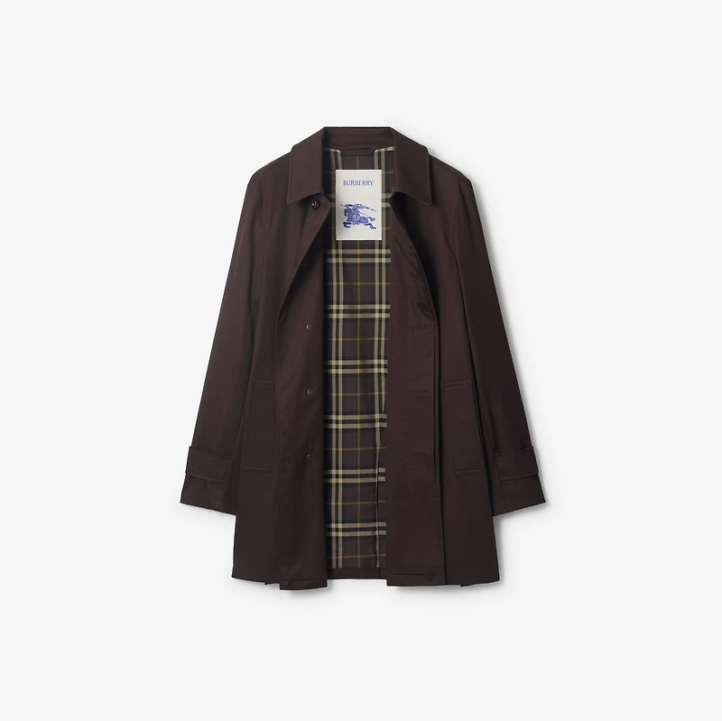 Short Gabardine Car Coat in Clove brown - Men | Burberry® Official