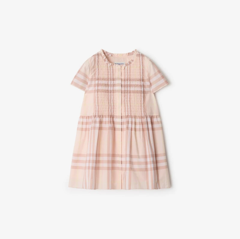 Check Cotton Dress in Shell | Burberry® Official