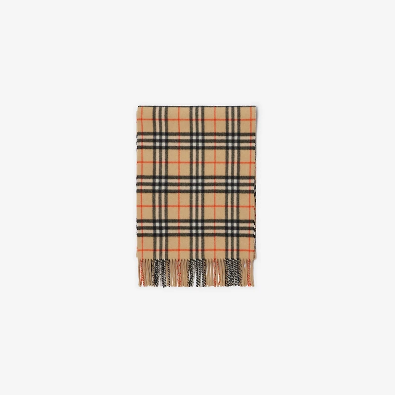 Check Cashmere Scarf in Sand | Burberry® Official
