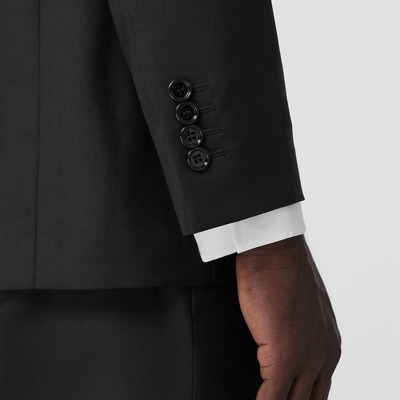 Slim Fit Wool Tailored Jacket in Black - Men | Burberry® Official