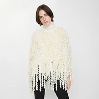 Wool Mohair Blend Cape in White | Burberry® Official