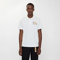 EKD Check Cotton Polo Shirt in Chalk white - Men | Burberry® Official