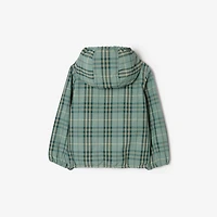 Reversible Check Hooded Jacket in Gulf green | Burberry® Official