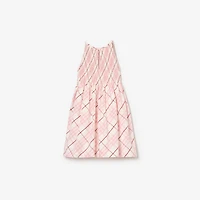 Check Cotton Dress in Flora pink | Burberry® Official