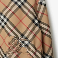 Cropped Reversible Check Hooded Jacket in Sand - Women, Nylon | Burberry® Official