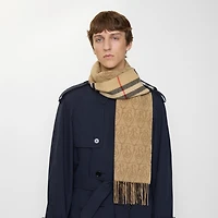 Reversible B Shield Cashmere Scarf in Sand | Burberry® Official