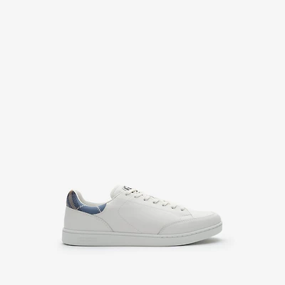 Leather Set Sneakers​ in Porcelain white/wave blue - Men | Burberry® Official