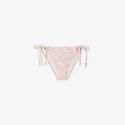Check Bikini Briefs in Dusky rose - Women, Nylon | Burberry® Official