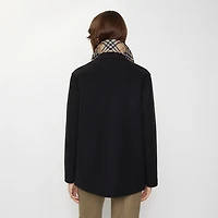 Wool Overshirt in Black/sand beige - Women | Burberry® Official