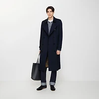 Long Kensington Heritage Trench Coat in Coal blue - Men, Cotton Gabardine | Burberry® Official