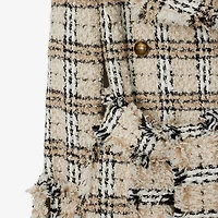 Check Bouclé Coat in String/fossil - Women, Cotton, Nylon, Technical, Wool | Burberry® Official