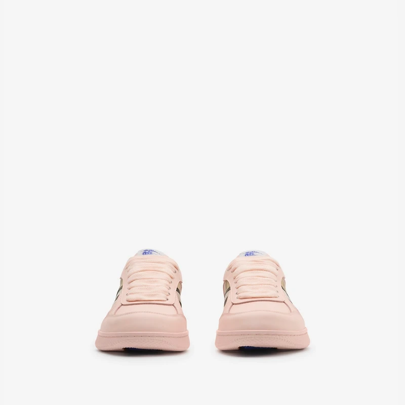 Leather and Check Terrace Sneakers​ in Flora/sand - Women | Burberry® Official