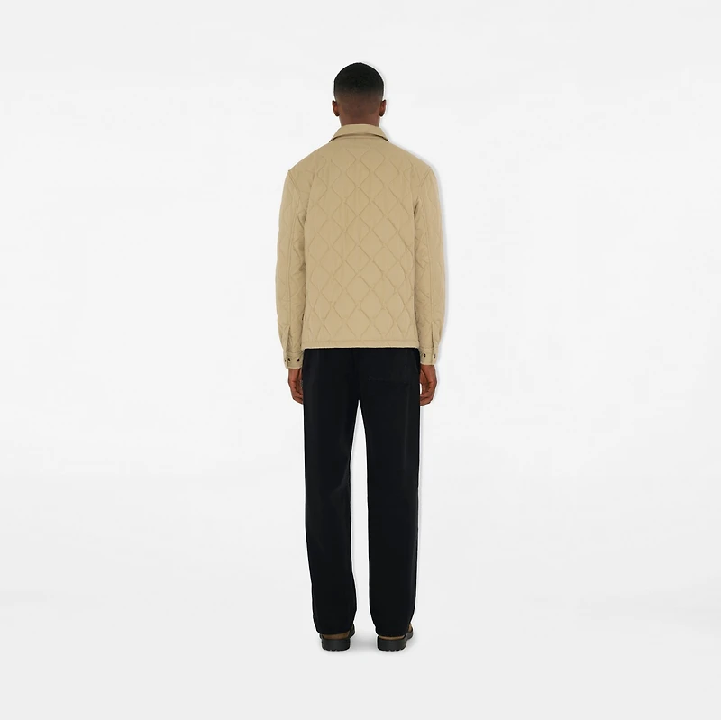 Quilted Gabardine Overshirt in Hamper beige - Men | Burberry® Official