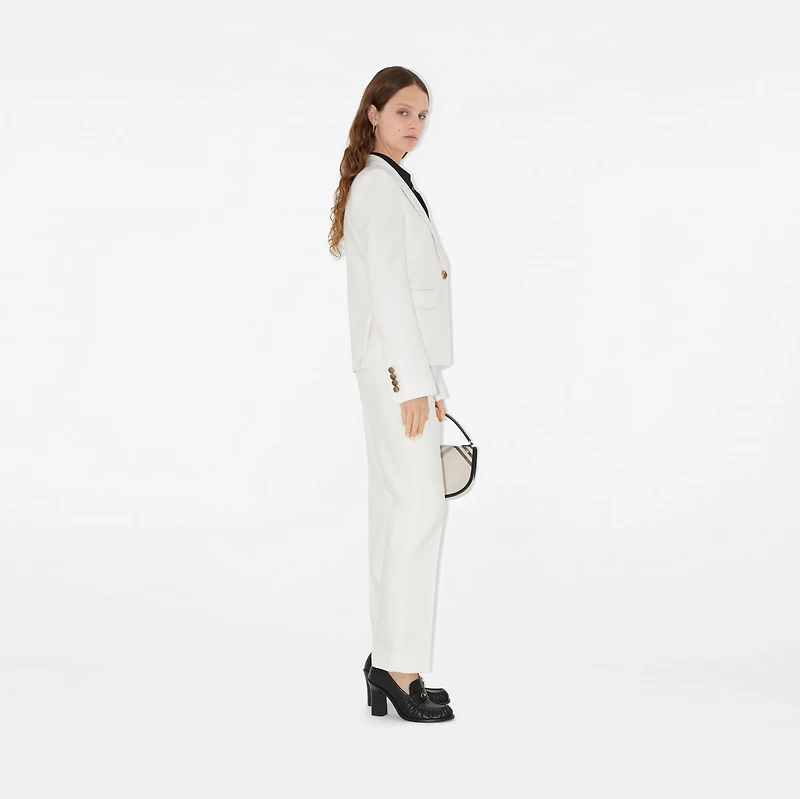 Wool Tailored Jacket in Cool alabaster - Women | Burberry® Official
