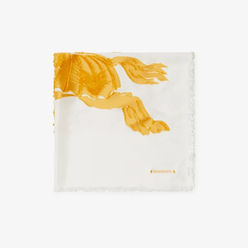 EKD Silk Blend Scarf in Sunflower yellow | Burberry® Official