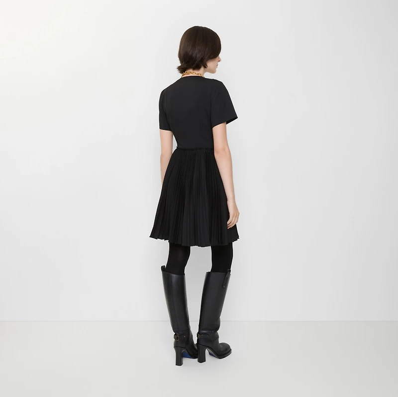 Wool Blend Kilt Dress in Black - Women | Burberry® Official