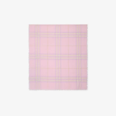 Wide Check Wool Scarf in Fondant | Burberry® Official