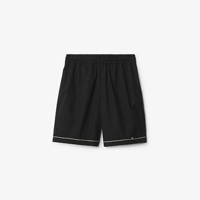 Cotton Poplin Shorts in Black - Men | Burberry® Official