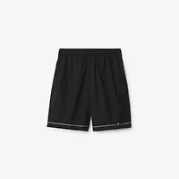 Cotton Poplin Shorts in Black - Men | Burberry® Official