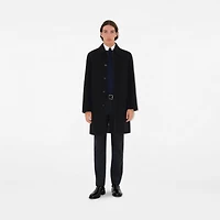 Mid-length Wool Car Coat in Black/snug brown - Men | Burberry® Official