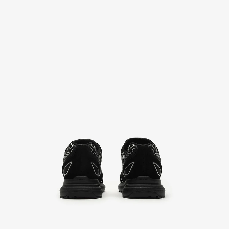 Nylon, Suede and Leather Eclipse Sneakers in Black - Men | Burberry® Official