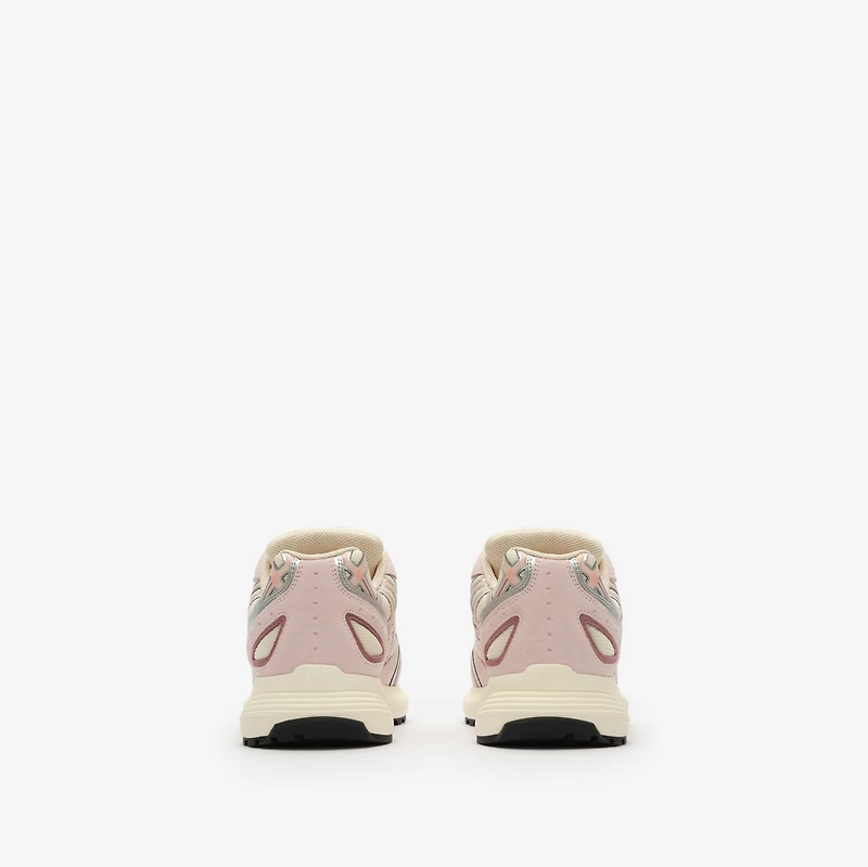 Nylon, Suede and Leather Eclipse Sneakers in Baby pink/silver - Women | Burberry® Official