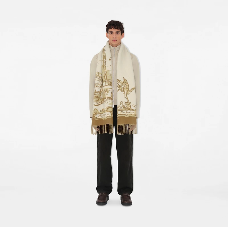 Westminster Cashmere Scarf in Hay | Burberry® Official