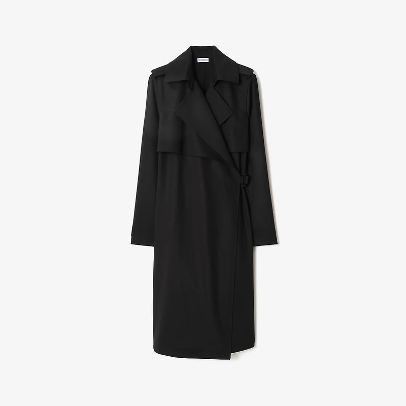 Wool Trench Dress in Black - Women | Burberry® Official