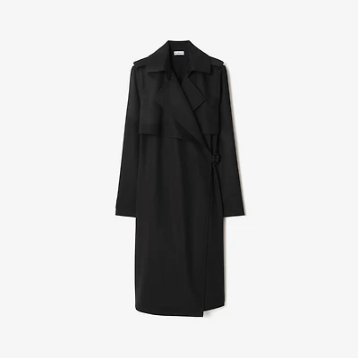 Wool Trench Dress in Black - Women | Burberry® Official