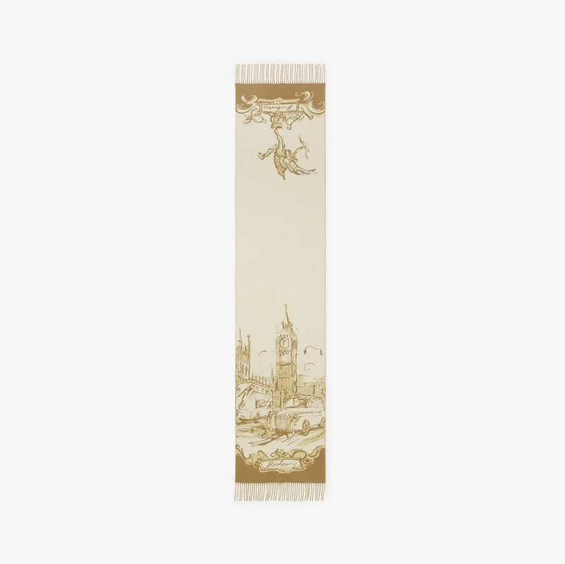 Westminster Cashmere Scarf in Hay | Burberry® Official