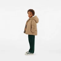 Reversible Check Nylon Puffer Jacket in Sand | Burberry® Official