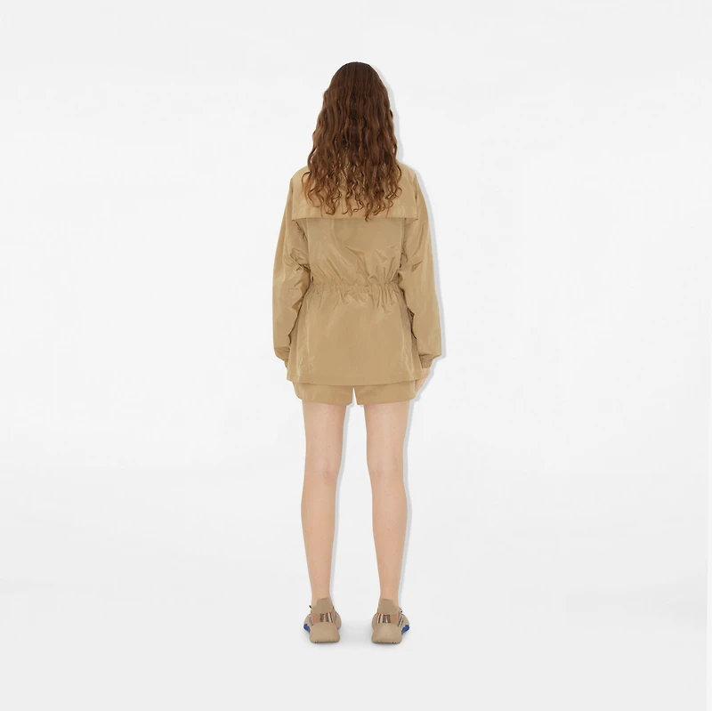 Short Nylon Cotton Parka in Cracker - Women | Burberry® Official