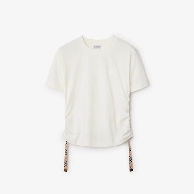 Festival Cotton T-shirt in Chalk - Women | Burberry® Official