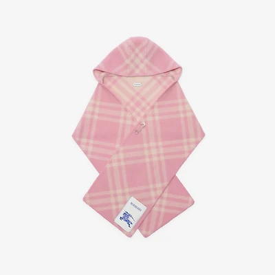 Check Wool Hooded Scarf in Sugar pink | Burberry® Official