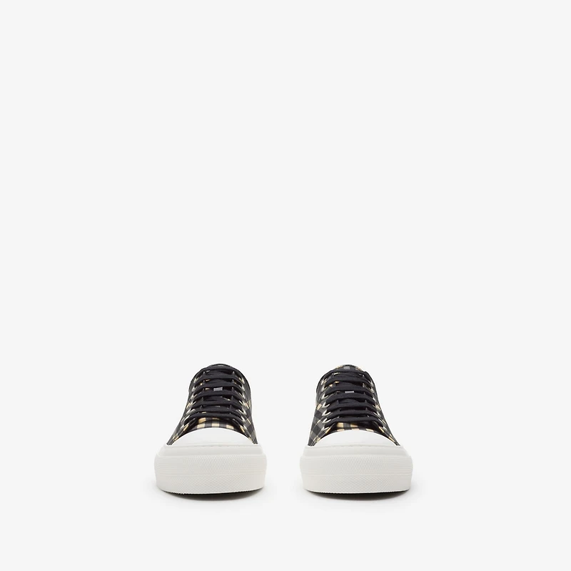 Check Sneakers in Black/calico - Men, Nylon | Burberry® Official
