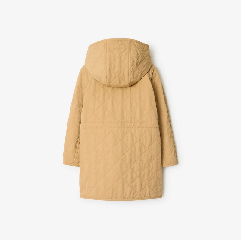 Quilted Nylon Hooded Coat in Buff | Burberry® Official