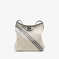 Medium Highlands Shoulder Bag in Soap beige - Women, Cotton, Linen | Burberry® Official