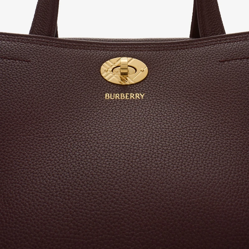 Small Cotswolds Check Tote in Vineyard red - Women, Leather | Burberry® Official