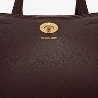 Small Cotswolds Check Tote in Vineyard red - Women, Leather | Burberry® Official