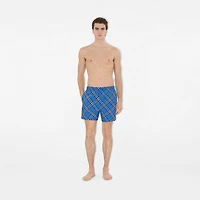 Check Swim Shorts in Hyacinth blue - Men | Burberry® Official