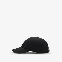Gabardine Baseball Cap in Black/sand