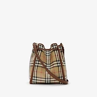 Small Check Bucket Bag in Archive beige - Women, Cotton | Burberry® Official