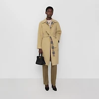 Reversible Wool Wrap Coat in Sand beige - Women | Burberry® Official