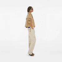 Cropped Gabardine Trench Jacket in Honey - Women, Cotton | Burberry® Official