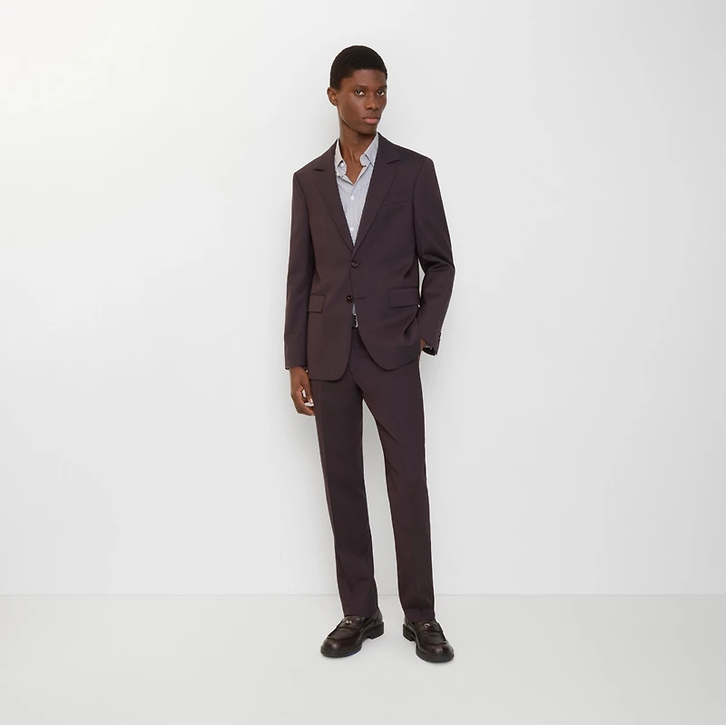 Wool Tailored Trousers in Wine red melange - Men | Burberry® Official