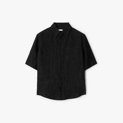 Linen Shirt in Black - Men | Burberry® Official