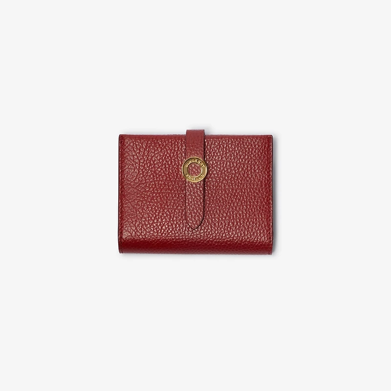 Grainy Leather Bifold Wallet in Antique red - Women | Burberry® Official